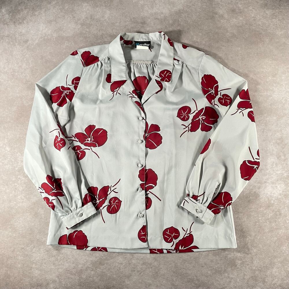 70’s Panther Floral Business Casual Button Down Women’s Medium